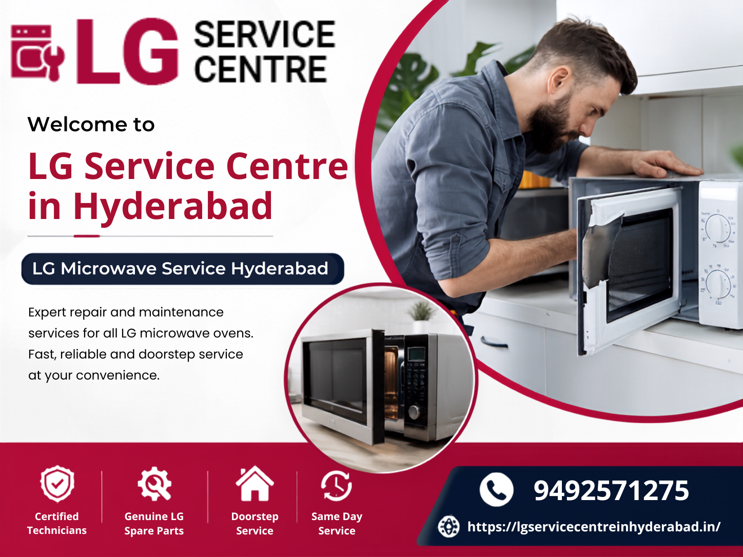LG Microwave Service Hyderabad by expert technicians with doorstep repair service